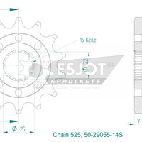 Sprockets Front (29055-14T) - Esjot