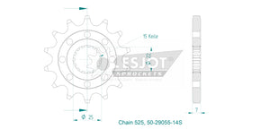 Sprockets Front (29055-14T) - Esjot