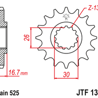 Sprockets Front (1370 - 15T) - JT Rubber