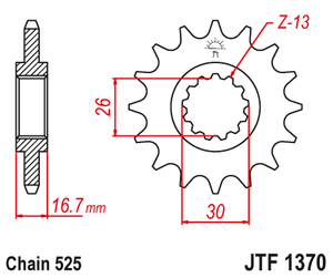 Sprockets Front (1370 - 15T) - JT Rubber