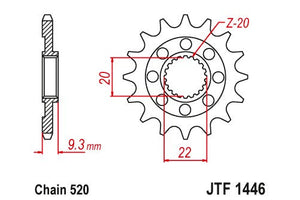 Sprockets Front (JTF1442-13T) - JT