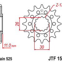 Sprockets Front (1591- 16T) - JT Rubber