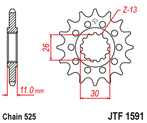 Sprockets Front (1591- 16T) - JT Rubber