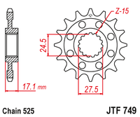 Sprockets Front (749 - 15T) - JT
