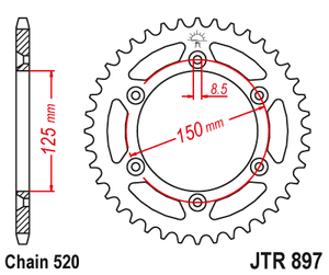 Sprockets Rear (897 - 49T) - JT