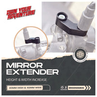 Mirror Width Extender M10x 1.25 - 16mm H + 40mm W
