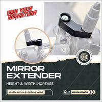 Mirror Width Extender M10x 1.5 - 16mmH + 40mmW
