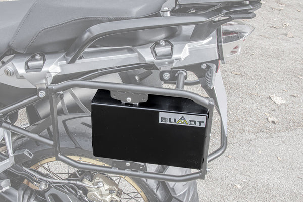 Bumot Luggage - Tool Box For BMW R 1200/1250 GSA  Only  - Defender Evo (Black, Aluminium & Grey).
