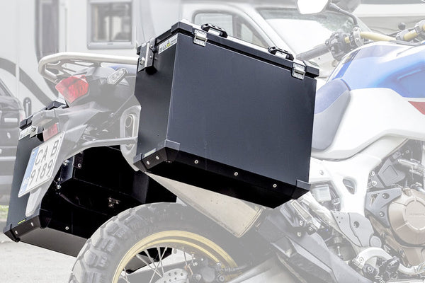 Bumot Luggage - Side case Only - Defender (Black, Aluminium & Grey).