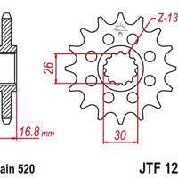 Sprockets Front (JTF1269-16T) - JT
