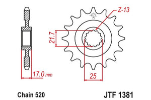 Sprockets Front (JTF1381-15T) - JT