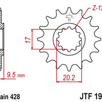 Sprockets Front (JTF1907-14T) - JT