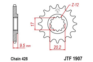 Sprockets Front (JTF1907-14T) - JT