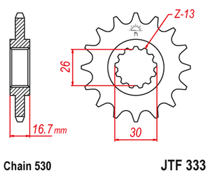Sprockets Front (333 - 16T) - JT