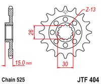Sprockets Front (404 - 17T) - JT
