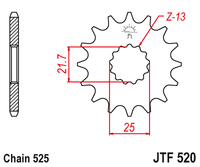 Sprockets Front (520 - 15) Rubber - JT
