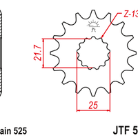 Sprockets Front (520 - 15) Rubber - JT
