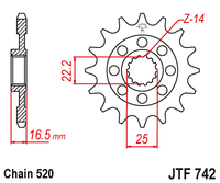 Sprockets Front (742 - 15T) - JT
