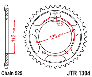 Sprockets Rear (1304 - 42T) - JT
