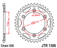 Sprockets Rear (1306 - 42T) - JT
