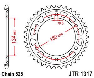 Sprockets Rear (1317 - 43T) - JT