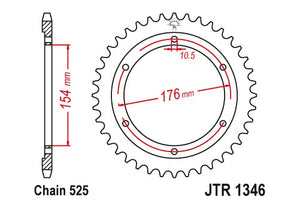 Sprockets Rear (1346 - 44T) - JT