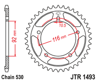 Sprockets Rear (1493 - 42T) - JT
