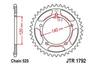 Sprockets Rear (1792 - 43T) - JT ( 525 Pitch)
