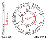 Sprockets Rear (2014 - 44T) - JT
