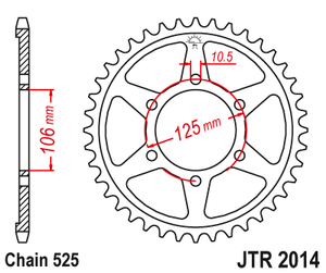 Sprockets Rear (2014 - 47T) - JT