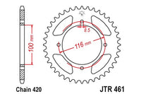Sprockets Rear (JTR461- 51T) - JT
