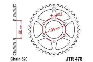 Sprockets Rear (478 - 45T) - JT