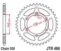 Sprockets Rear (486 - 42T) - JT
