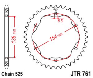 Sprockets Rear (761 - 43T) - JT