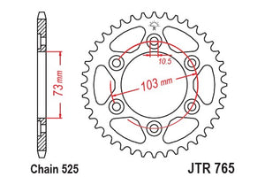 Sprockets Rear (765 - 43T) - JT