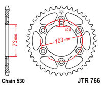 Sprockets Rear (JTR766.43) - JT
