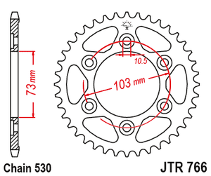 Sprockets Rear (JTR766.43) - JT