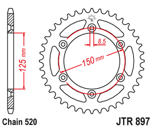 Sprockets Rear (897 - 51T) - JT