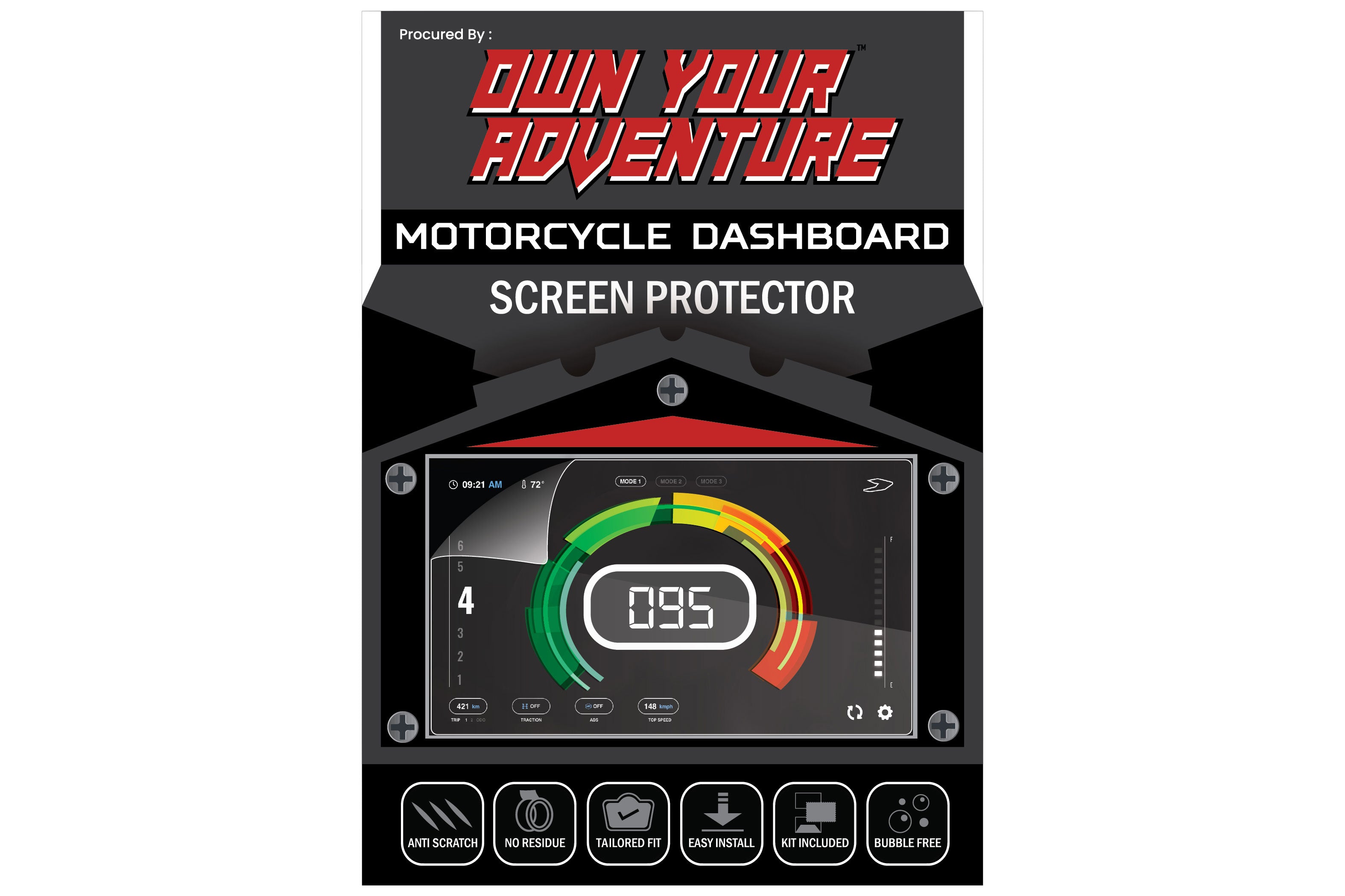KAWASAKI Z900 (2020-) Dashboard Screen Protector 2 x Ultra Clear