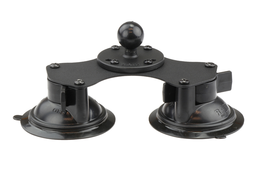 RAM Base Car - Twist-Lock Dual Suction Cup Base with Ball 1