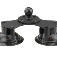 RAM Base Car - Twist-Lock Dual Suction Cup Base with Ball 1".