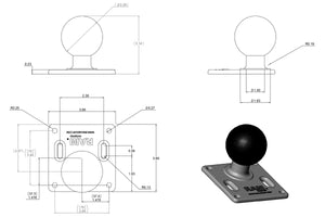 RAM Base - Vesa Plate (75mm) with Ball.